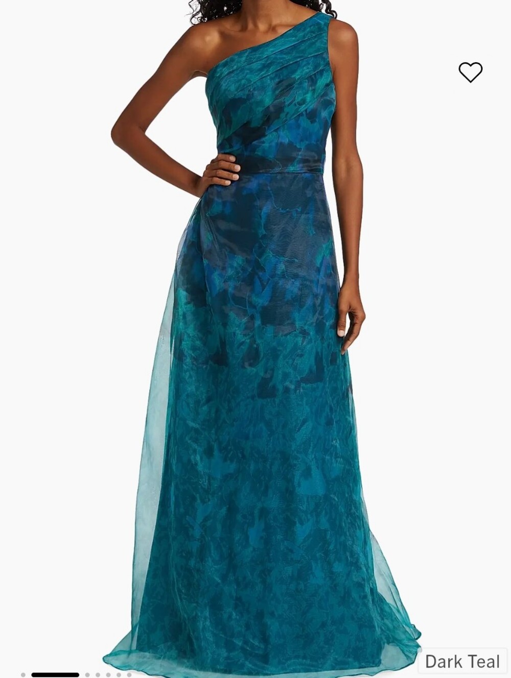 NWT RENA RUIZ FLORAL ONE SHOULDER ORGANZA GOWN